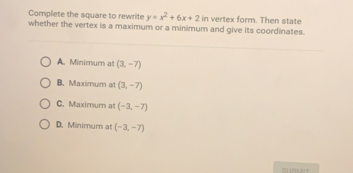 Complete the square x2 6x 13