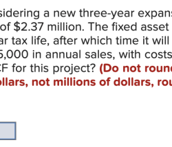 Esfandairi enterprises is considering a new three-year expansion project