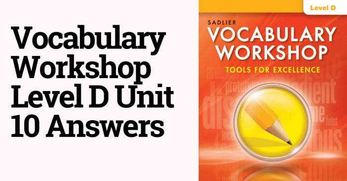 Unit 5 vocabulary workshop level e answers